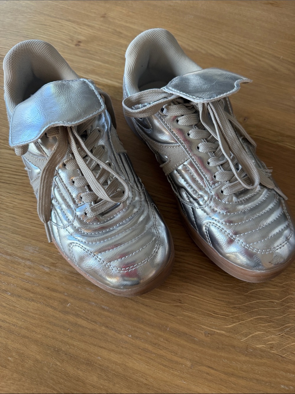 Metallic Silver Women's Fashion Sneakers